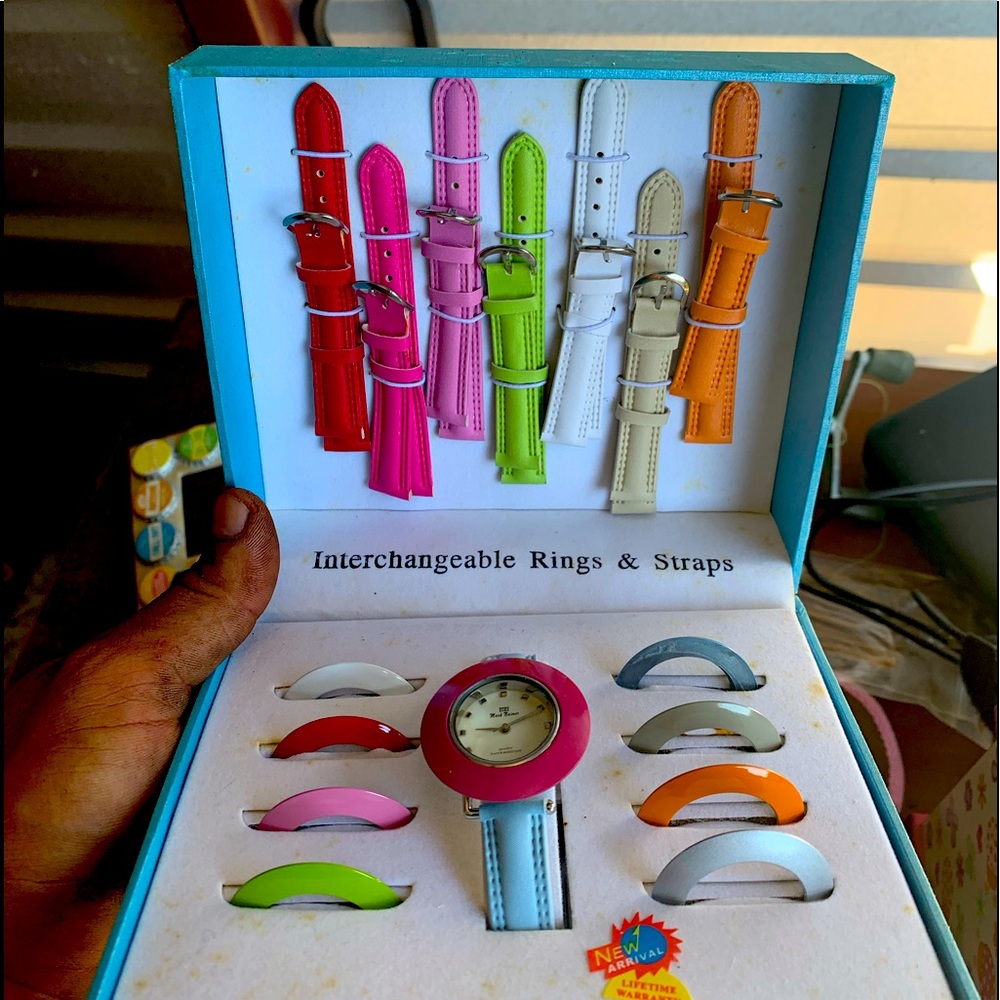 Mark Naimer watch with interchangeable face and band. Opened never worn.